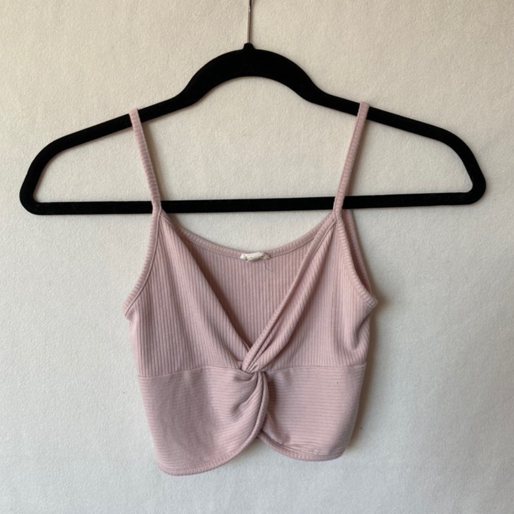 faded pink cropped tank top